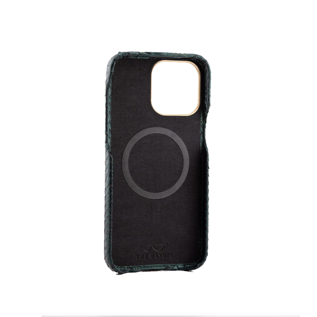 Husa de piele, The Bandit Python pentru Iphone 12 Pro Max, Green