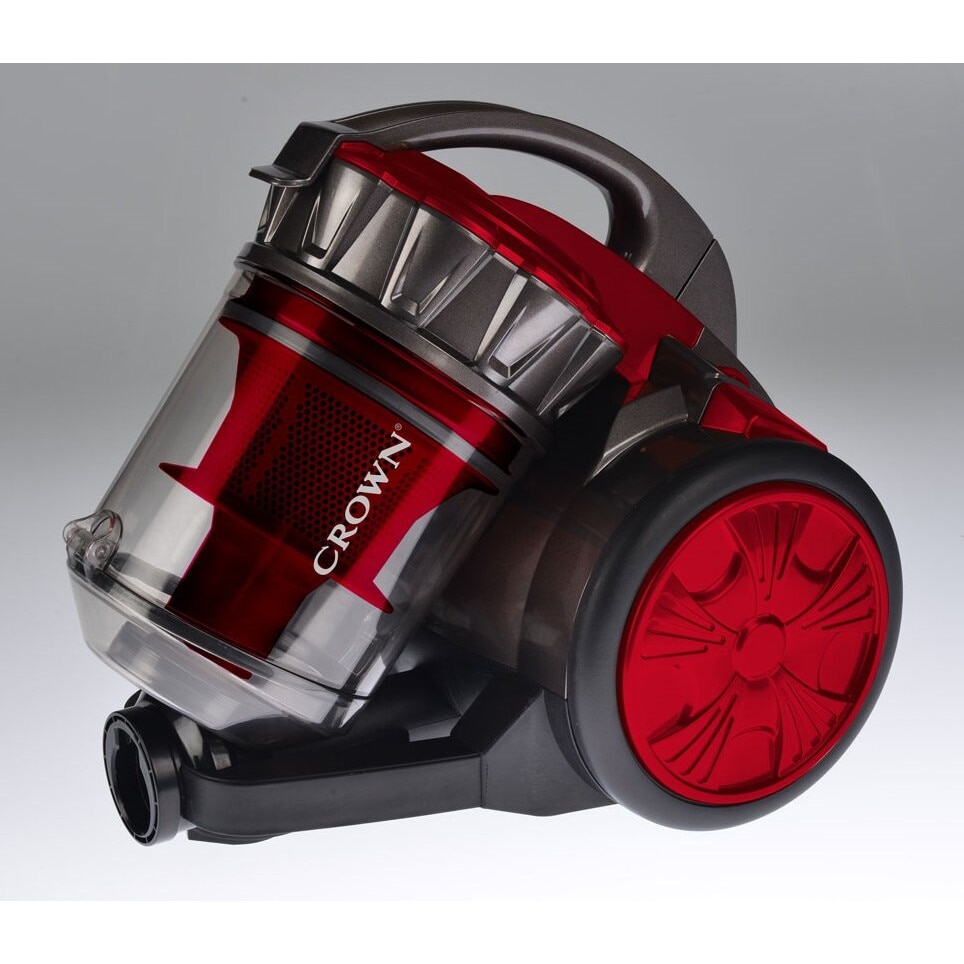 Aspirator fara sac Crown VCJ-2080, Tehnologie cyclone, Filtru lavabil, Filtrare in 5 etape, 700W, 2.5 l, Rosu
