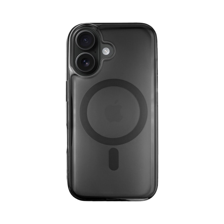 Husa Premium cu Rasina Epoxidica CENTO Muse compatibila cu Apple Iphone 16, Carbon, cu inel MagSafe, Anti zgarieturi, Rezistenta la Cadere 1.5m, cu margini ridicate pentru protectia ecranului si a camerei