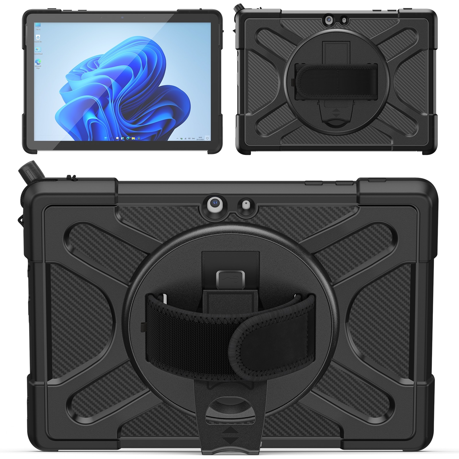 Husa tableta pentru Microsoft Surface Go 4 / 3 / 2 / 1, material TPU + PC, tip carcasa subtire, protectie anti-zgarieturi, acces complet la porturi, negru