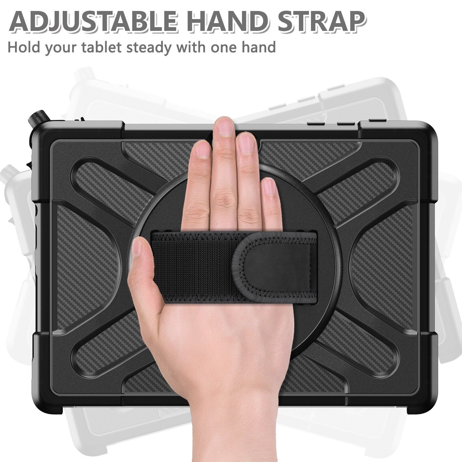 Husa tableta pentru Microsoft Surface Go 4 / 3 / 2 / 1, material TPU + PC, tip carcasa subtire, protectie anti-zgarieturi, acces complet la porturi, negru