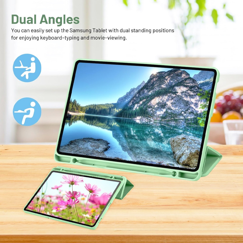 Husa Tableta FlexPro pentru Samsung Galaxy Tab S10 FE, Protectie Completa, Functie Stand, Suport Creion, Verde Matcha