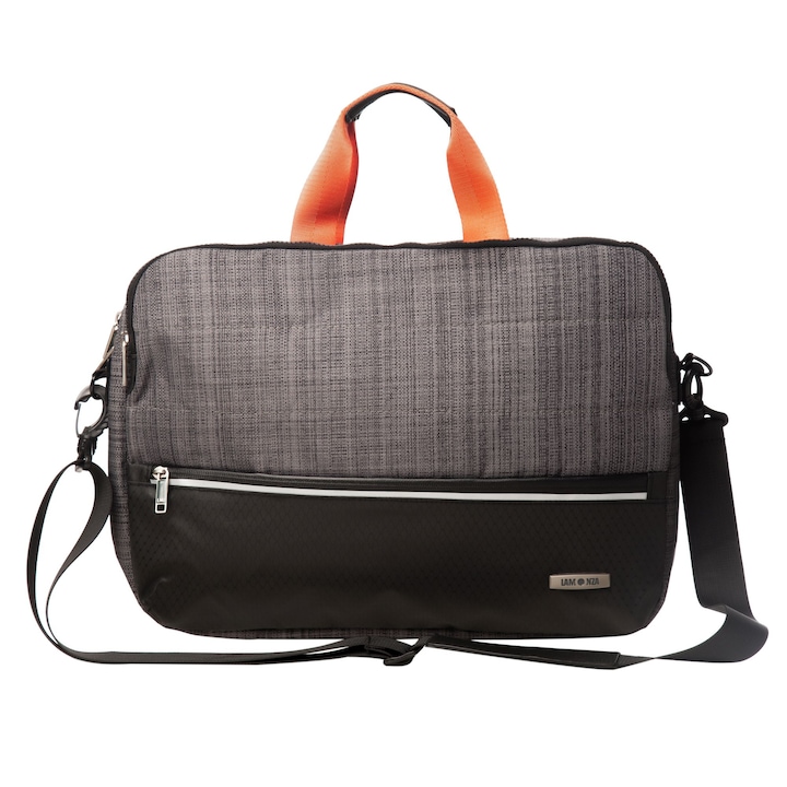 Geanta laptop 15 inch Lamonza Corsica 40x29x7 cm, gri / negru