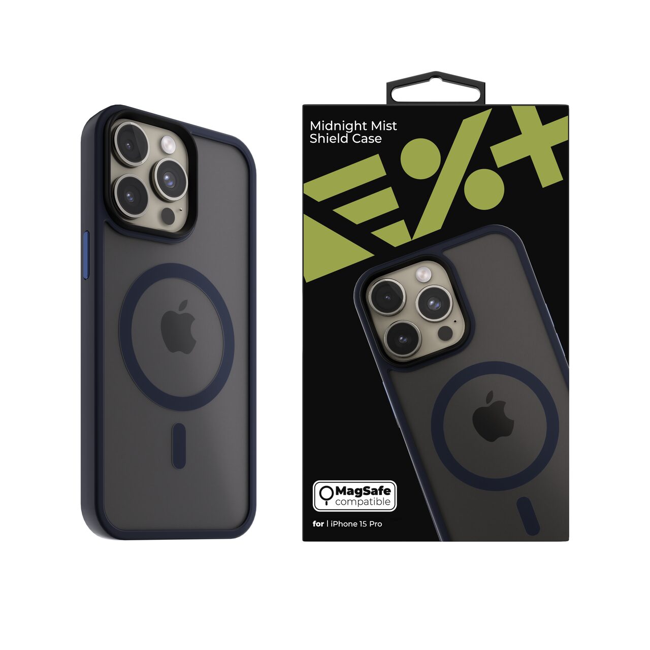 Husa de protectie Next One Mist Shield Case pentru iPhone 15 Pro Max, MagSafe Compatible, Midnight