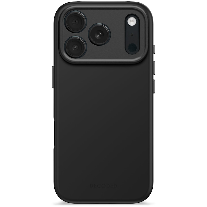 Husa din Silicon Antimicrobian DECODED pentru iPhone 17 Pro - Phantom Black