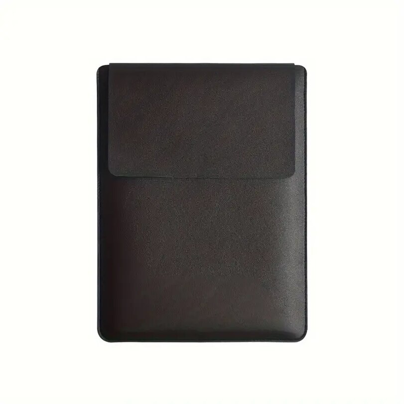 Husa pentru MacBook Pro/Air sau Laptop 15 inch Sleeve din piele PU premium cu mouse-pad inclus, rezistenta la apa, negru