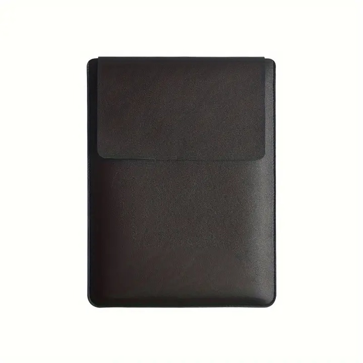 Husa pentru MacBook Pro/Air sau Laptop 15 inch Sleeve din piele PU premium cu mouse-pad inclus, rezistenta la apa, negru
