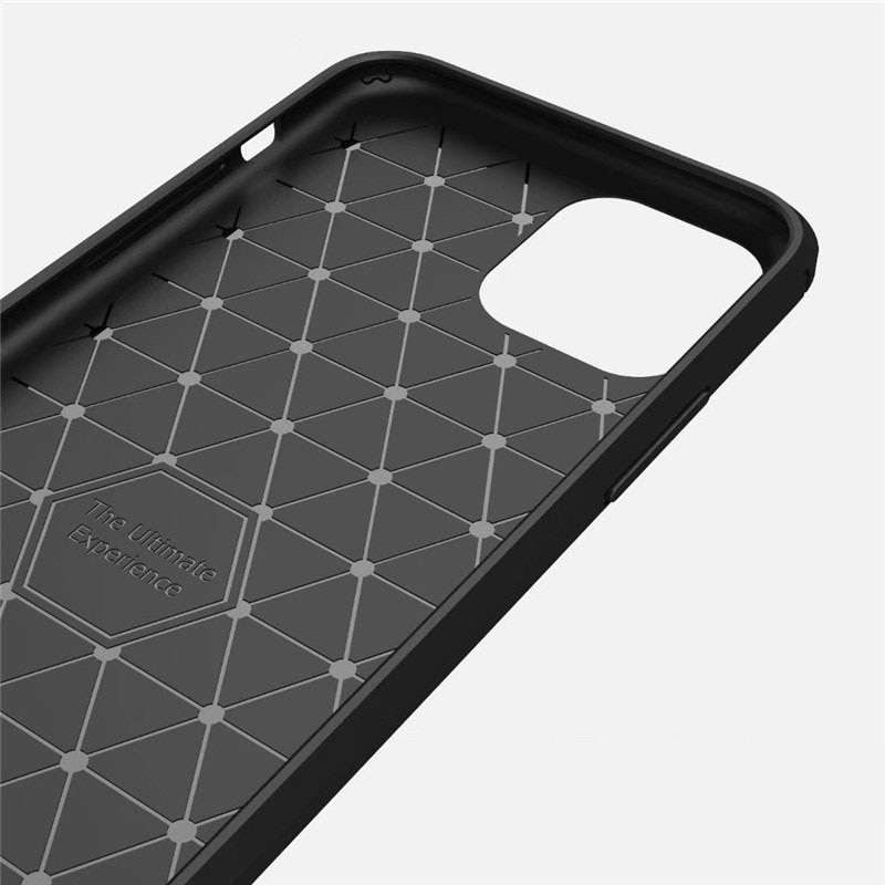 Husa protectie Mat-Tech compatibila cu iPhone 11, Textura Carbon, Finisaj Mat, Anti-Shock, Anti-Fingerprint, Rezistenta la impact, Negru