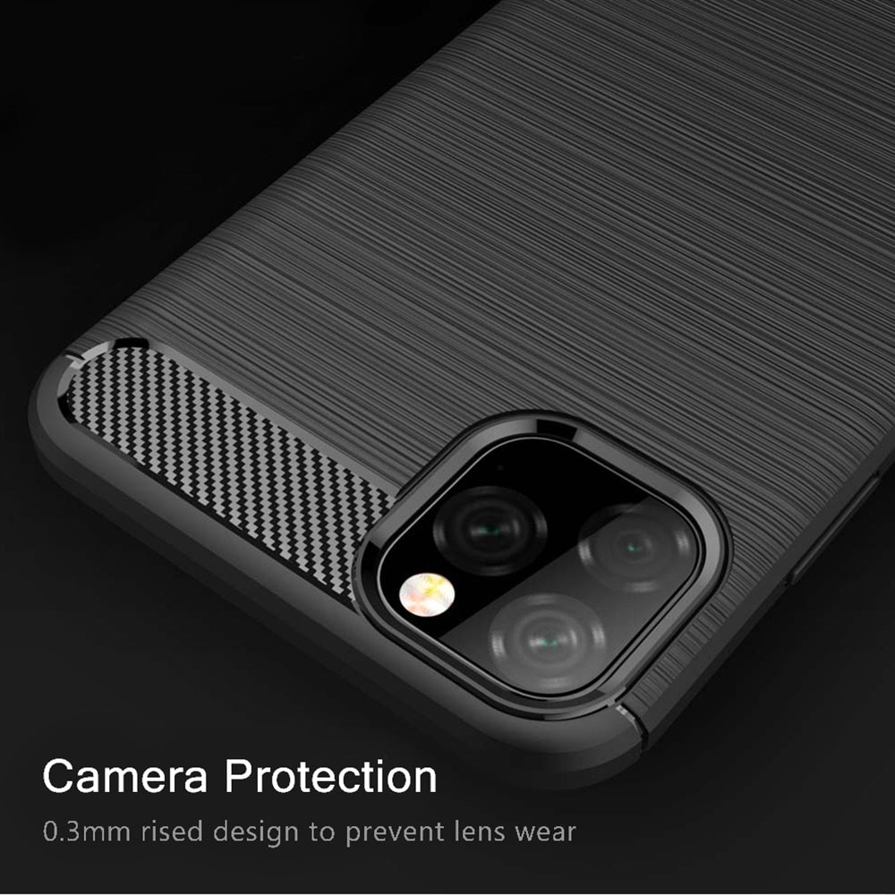 Husa protectie Mat-Tech compatibila cu iPhone 11, Textura Carbon, Finisaj Mat, Anti-Shock, Anti-Fingerprint, Rezistenta la impact, Negru