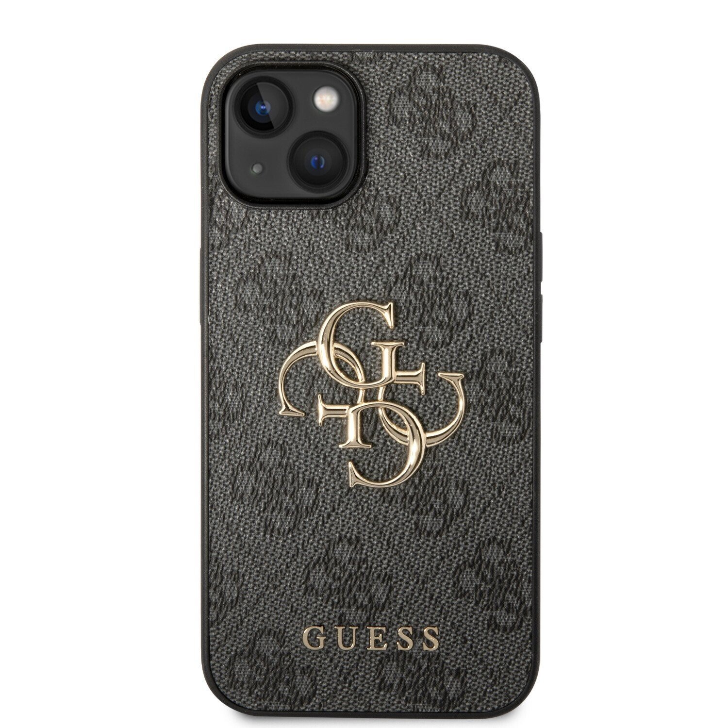 Husa de protectie Cover Guess PU 4G Metal Logo pentru iPhone 15, Grey