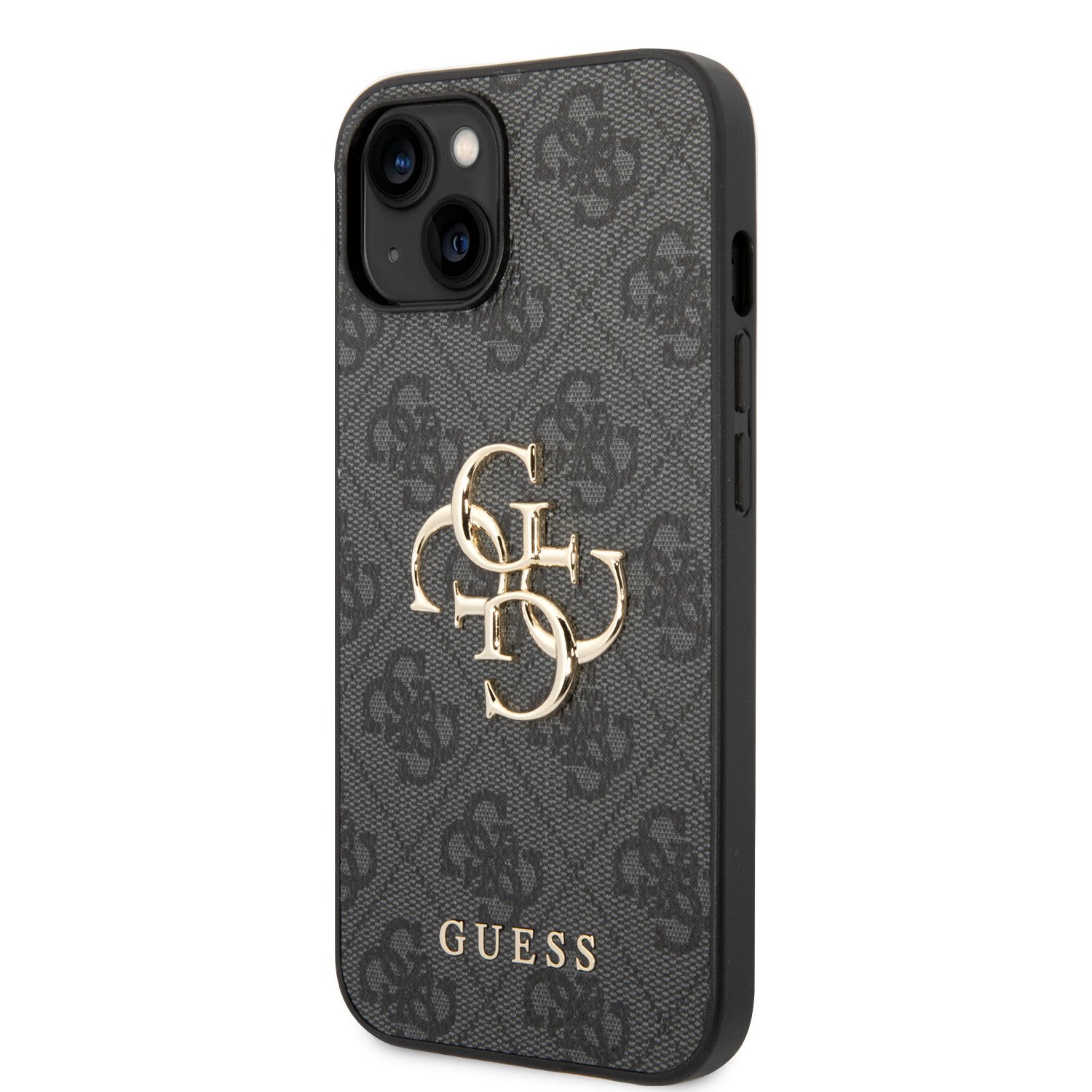 Husa de protectie Cover Guess PU 4G Metal Logo pentru iPhone 15, Grey