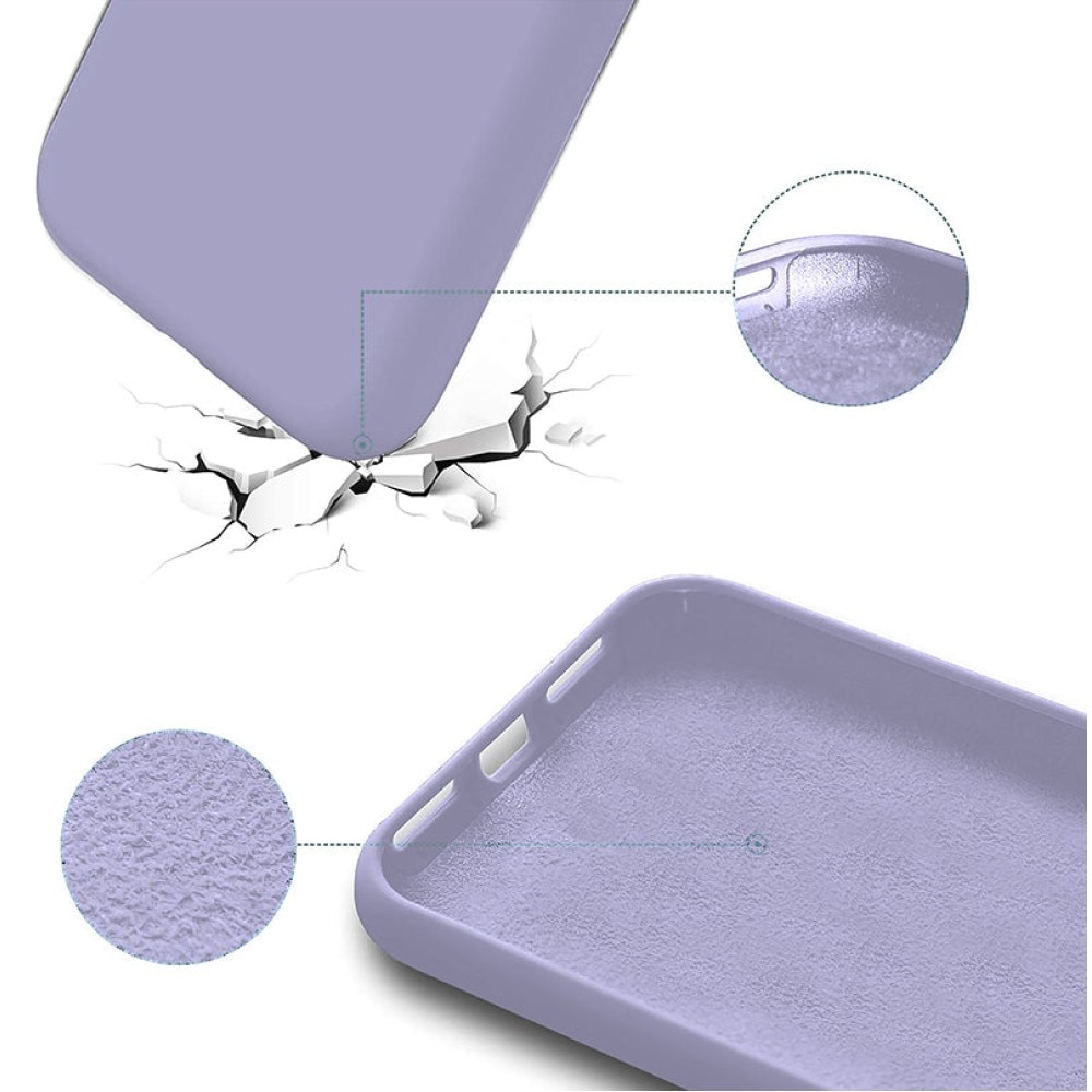 Husa CASEY STUDIOS™ pentru Apple iPhone X / XS, Soft Silicone Premium, Microfibra in Interior, Light Lilac, de Protectie, Ultra Slim, pentru Incarcare Wireless, Margini Ridicate pentru Protectia Ecranului si a Camerelor