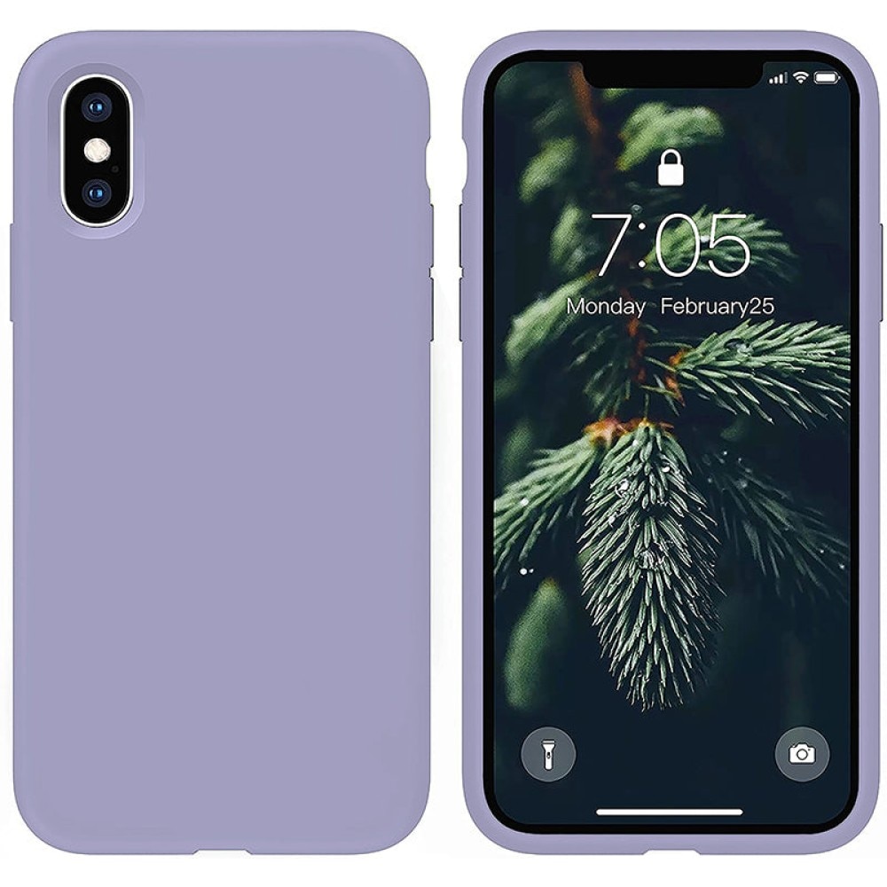 Husa CASEY STUDIOS™ pentru Apple iPhone X / XS, Soft Silicone Premium, Microfibra in Interior, Light Lilac, de Protectie, Ultra Slim, pentru Incarcare Wireless, Margini Ridicate pentru Protectia Ecranului si a Camerelor