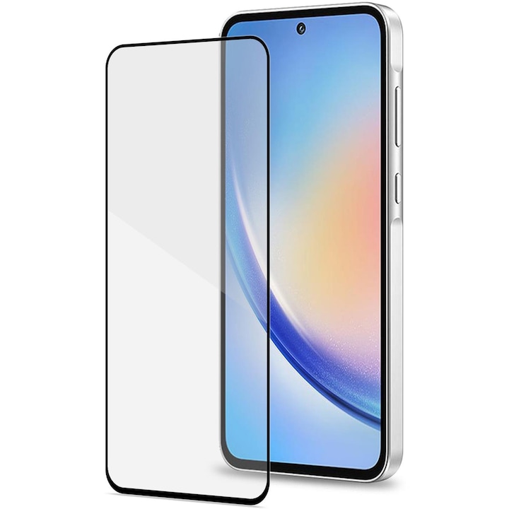Folie de protectie Celly pentru Samsung Galaxy A35 5G, Sticla securizata, Full Glue, 9H, Transparenta