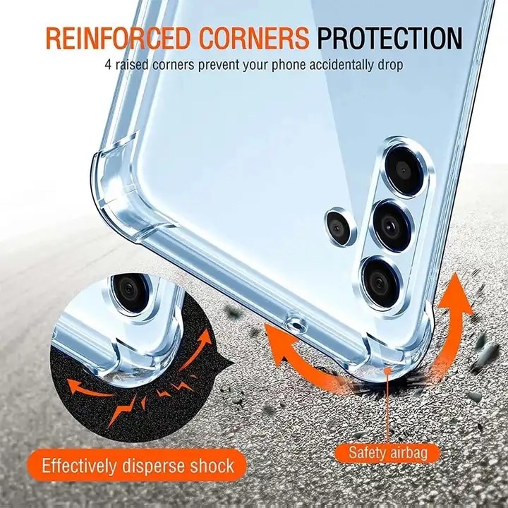 Husa telefon compatibila cu Samsung Galaxy S23 FE, Protectie Camera si Colturi, Military Grade Drop Protection, Shockproof Clear Silicone