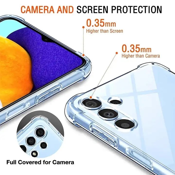 Husa telefon compatibila cu Samsung Galaxy S23 FE, Protectie Camera si Colturi, Military Grade Drop Protection, Shockproof Clear Silicone