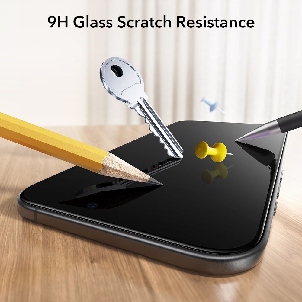 Set 2 folii sticla ESR UltraFit Tempered Glass, Kit montare inclus, compatibila cu iPhone 17 Air, Transparent