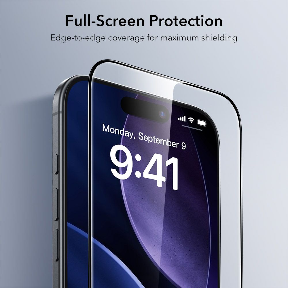 Set 2 folii sticla ESR UltraFit Tempered Glass, Kit montare inclus, compatibila cu iPhone 17 Air, Transparent