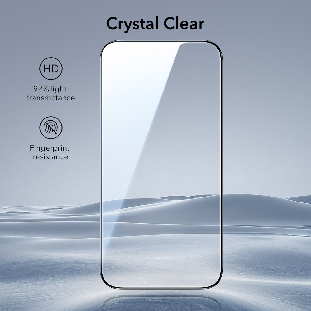 Set 2 folii sticla ESR UltraFit Tempered Glass, Kit montare inclus, compatibila cu iPhone 17 Air, Transparent