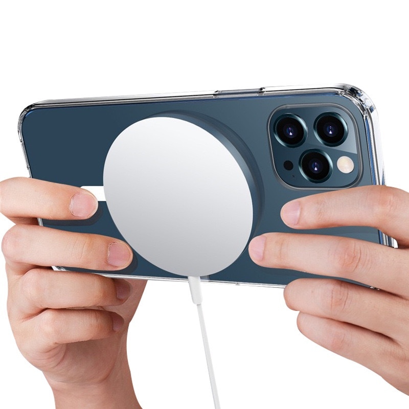 Husa telefon magnetica transparenta, compatibila iPhone X/XS, incarcare wireless