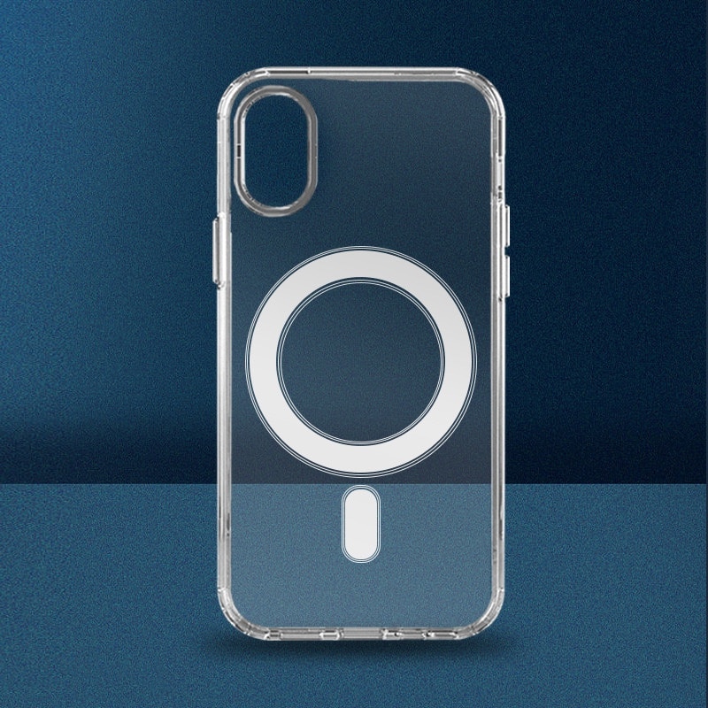 Husa telefon magnetica transparenta, compatibila iPhone X/XS, incarcare wireless