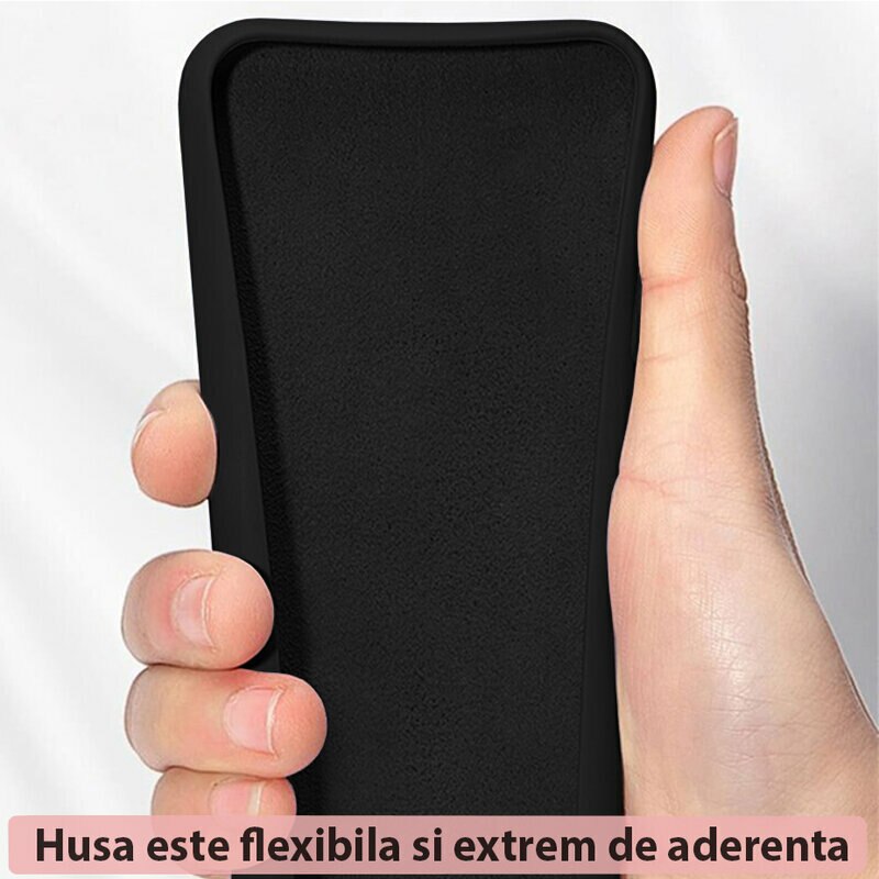 Husa compatibila cu Motorola Edge 20, Silicon cover, Interior Microfibra, Protectie la camera, Negru, Atlas