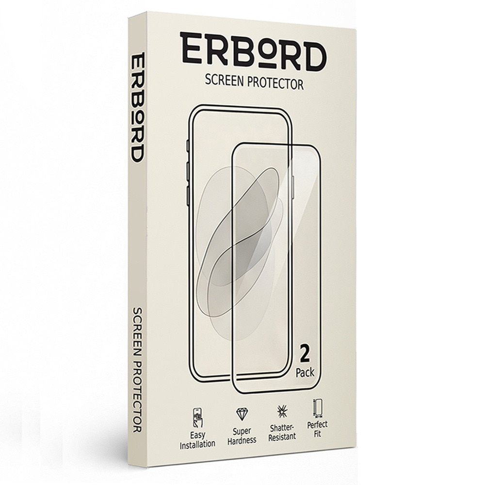 Set 2x Folii de protectie ERBORD 3D pentru Xiaomi Poco F8 Ultra, tarie 9H, transparent, montaj usor