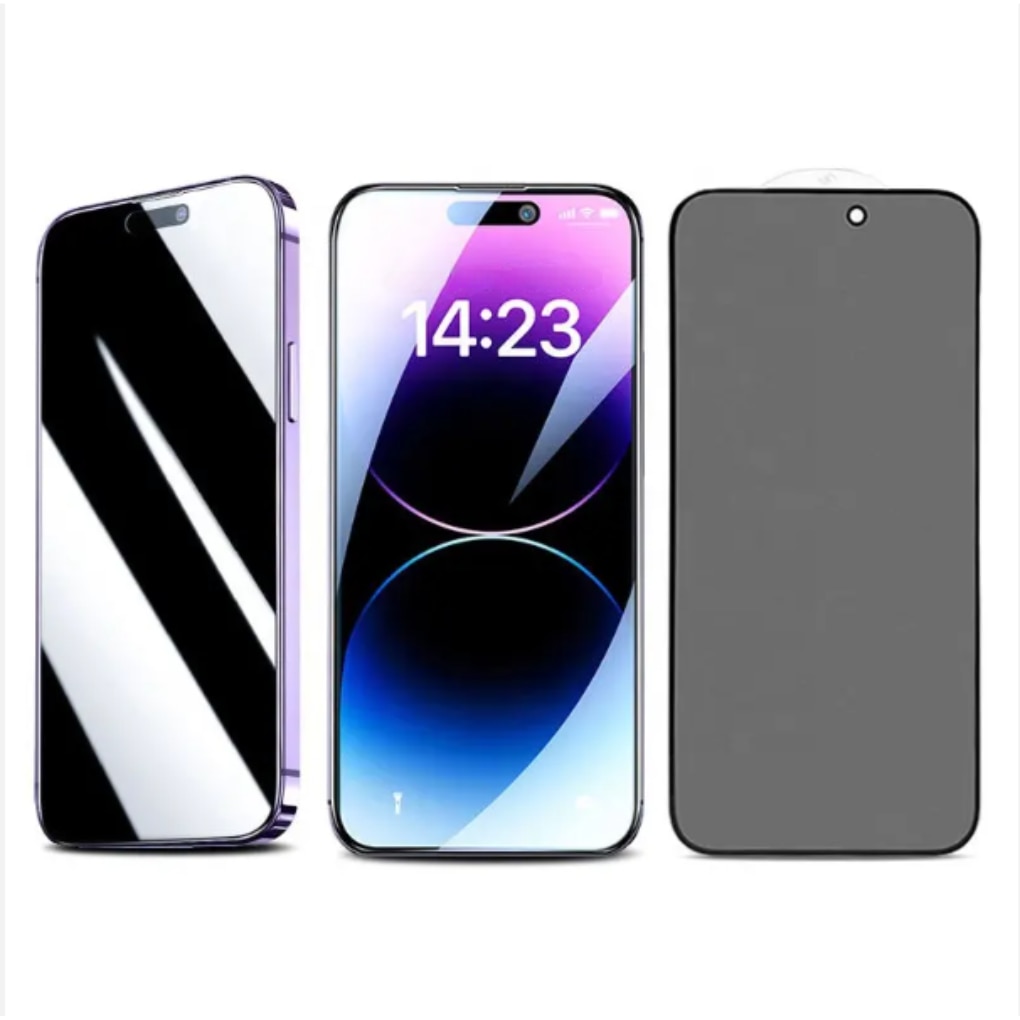 Folie protectie din sticla, Privacy, Premium, compatibila cu iPhone 14 Pro Max, Sticla securizata, 9H, Negru