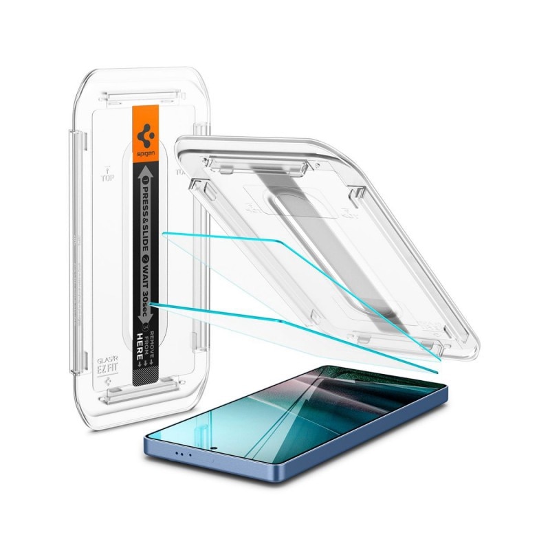 Set 2 Bucati, Folie Sticla Securizata Spigen Glas Tr Ez Fit, Compatibila Cu Samsung Galaxy S25 Ultra, Aplicator Inclus