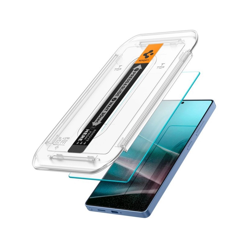 Set 2 Bucati, Folie Sticla Securizata Spigen Glas Tr Ez Fit, Compatibila Cu Samsung Galaxy S25 Ultra, Aplicator Inclus