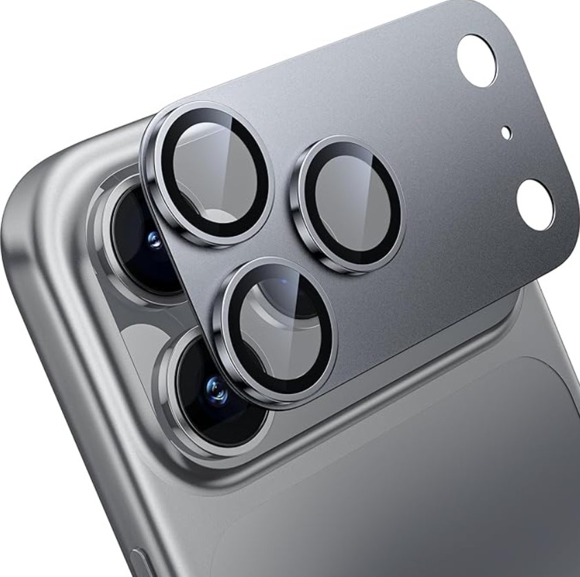 Folie Camera pentru iPhone 17 Pro Max, Protectie din Sticla, Gri