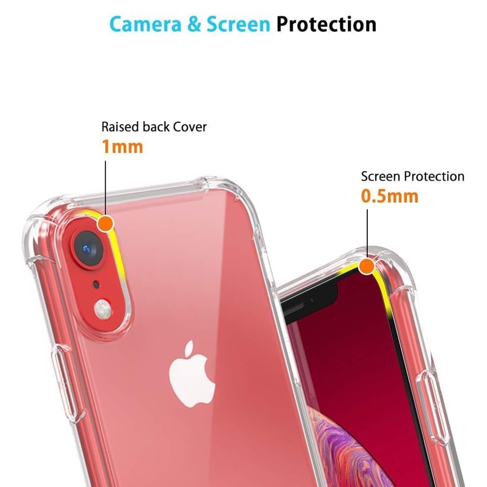 Husa protectie Mat-Tech compatibila cu iPhone XR, Colturi anti-soc, Decupaje Precise, Rezistenta la impact, Margini ridicate pentru protectia ecranului, Transparenta