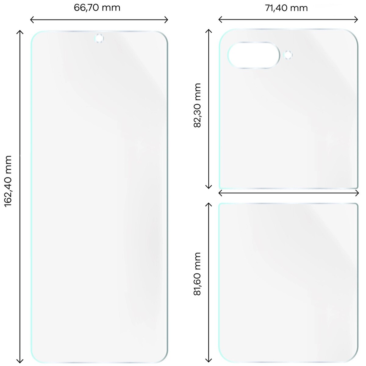 Set 2x Folie Bizon Glass Hydrogel Set pentru Motorola Razr 60 Ultra, transparenta