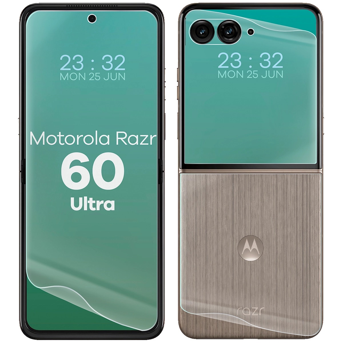Set 2x Folie Bizon Glass Hydrogel Set pentru Motorola Razr 60 Ultra, transparenta