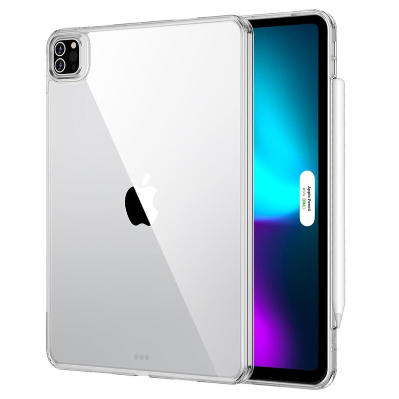 Husa de protectie pentru tableta compatibila cu Apple iPad Pro 11 2024, Classic Hybrid, margini negre, TPU, Transparent
