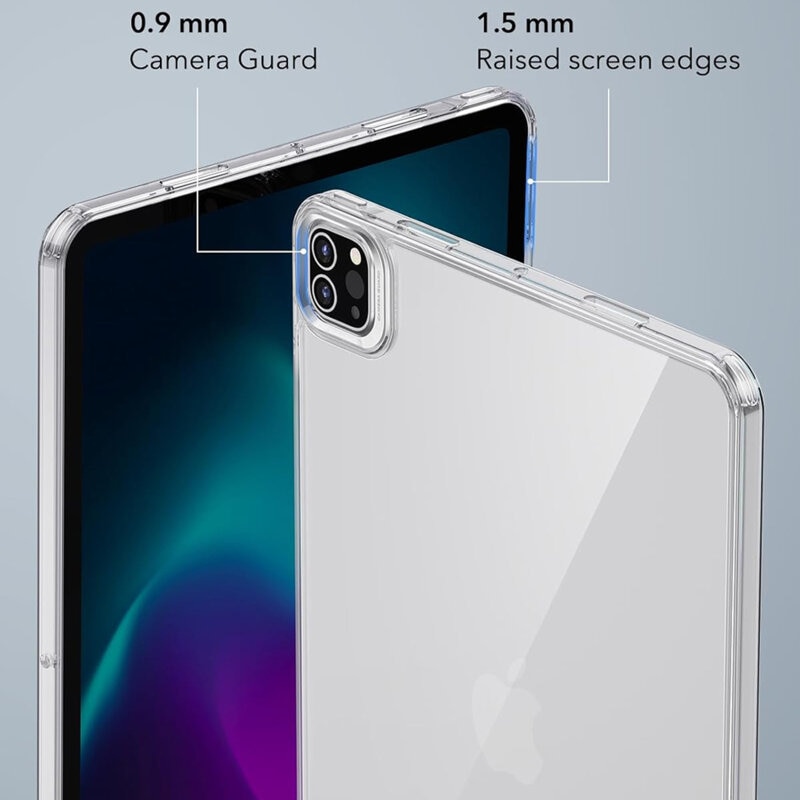 Husa de protectie pentru tableta compatibila cu Apple iPad Pro 11 2024, Classic Hybrid, margini negre, TPU, Transparent