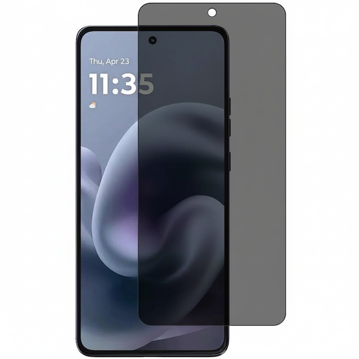 Folie Privacy Silicon Ecran pentru Motorola Moto G86 / G86 Power, Silicon Hydrogel, Flexible Hydro-Crystal, Protectie Completa, Full Glue, Instalare usoara, Set complet pentru Instalare