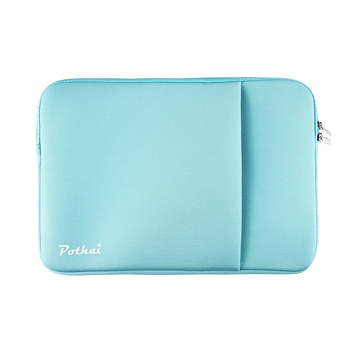 Husa laptop, Pothai, Poliester, Compatibila cu 13-13.3'', Turcoaz
