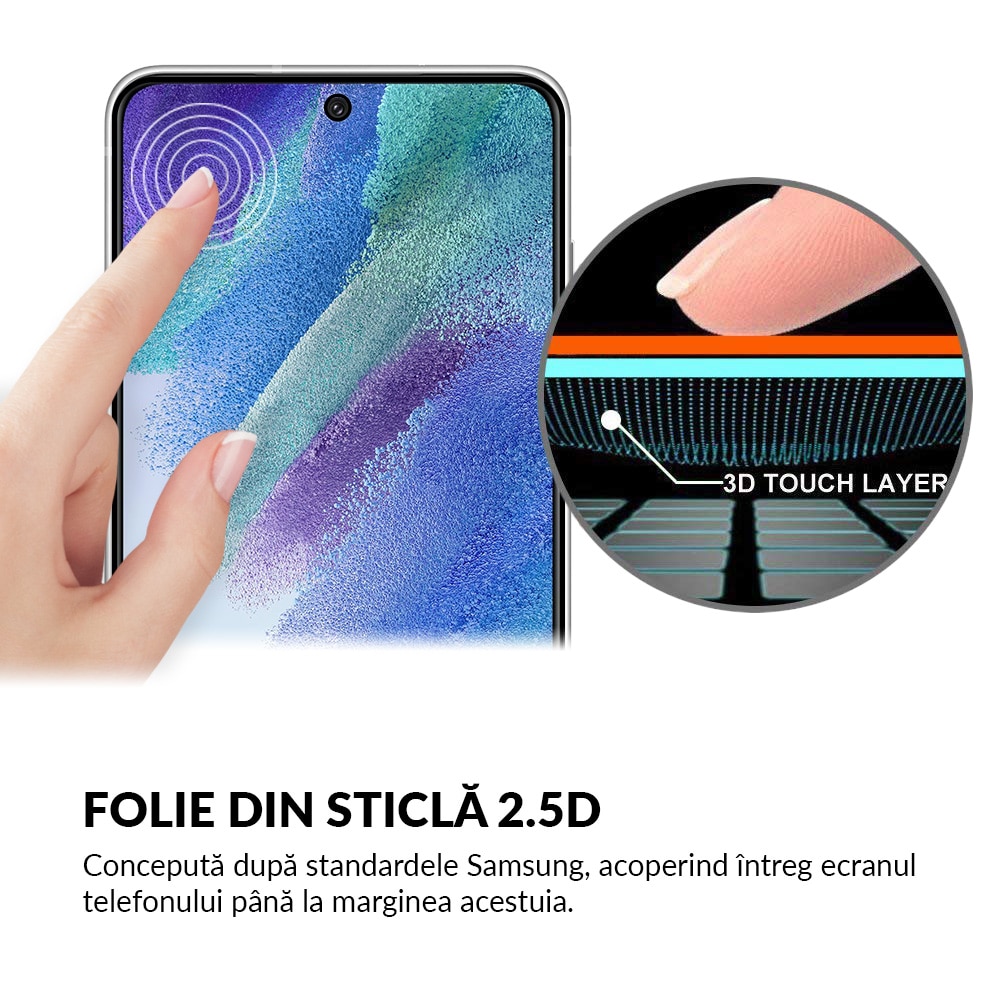 Folie Sticla Dr.Shield, Compatibil Samsung Galaxy S21, Full Glue, Protectie Profesionala 2.5D