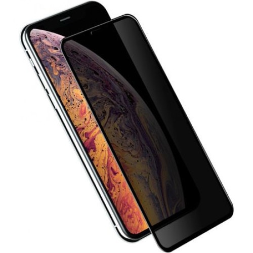 Folie Sticla Privacy compatibila cu iPhone X / XS, Protectie Ecran Full Cover 3D, Full Glue, Joyshell© - Negru