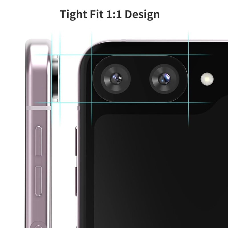 Folie de protectie camera compatibila cu Samsung Galaxy Z Flip 5, Full Camera Glass, sticla securizata, Negru