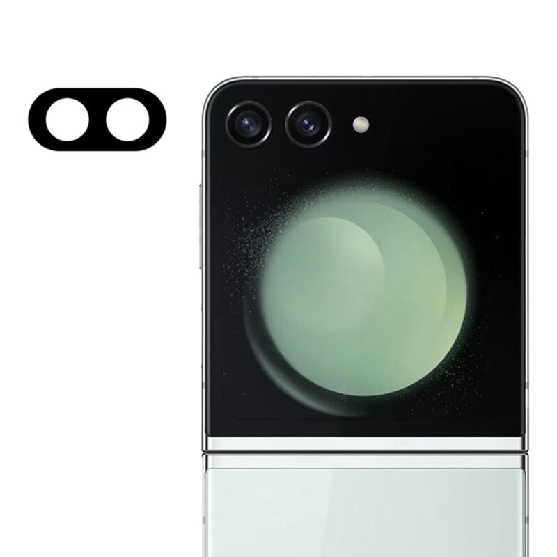 Folie de protectie camera compatibila cu Samsung Galaxy Z Flip 5, Full Camera Glass, sticla securizata, Negru