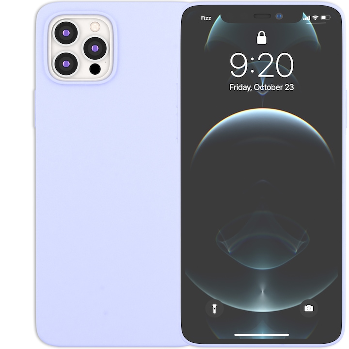 Husa pentru iPhone 12 si iPhone 12 Pro Ambilife de silicon ranforsat Blue Haze, Bleu
