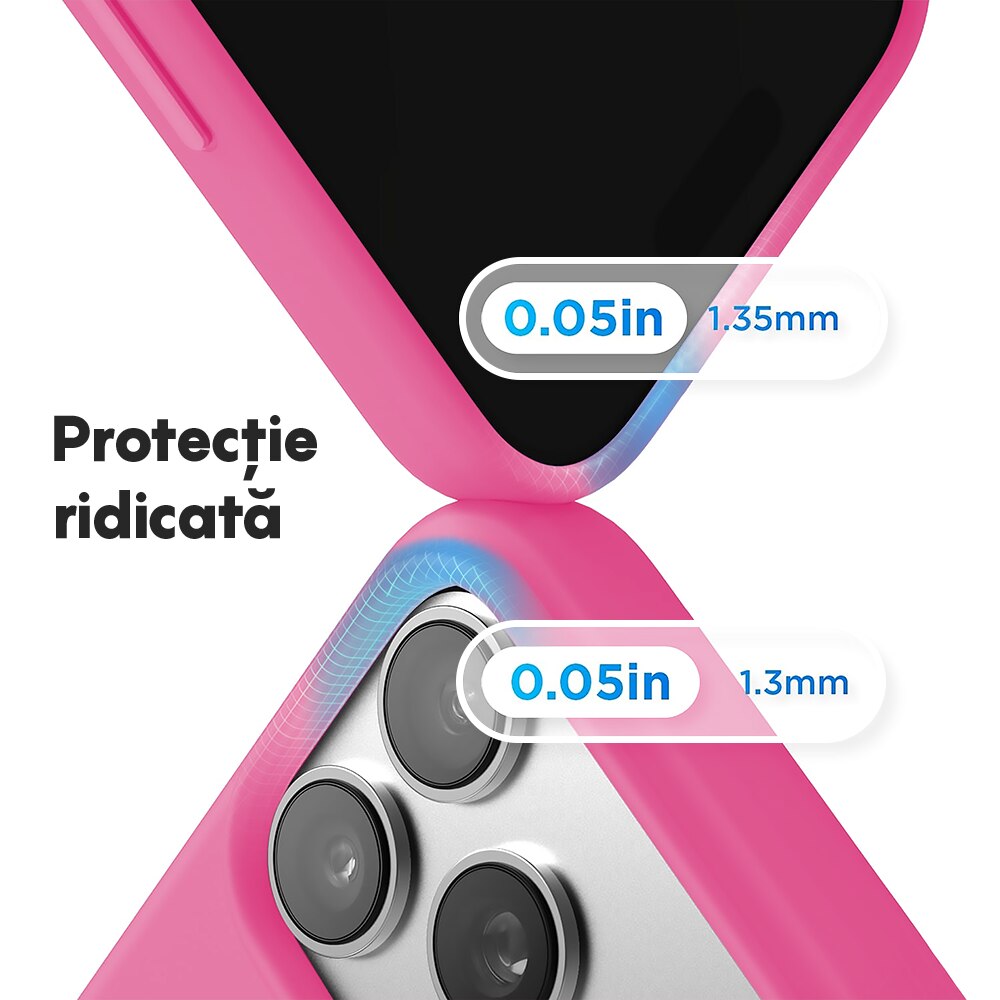 Husa CASEY STUDIOS™ pentru Apple iPhone 17 Pro, Soft Silicone Premium, Microfibra in Interior, de Protectie, Ultra Slim, pentru Incarcare Wireless, Margini Ridicate pentru Protectia Ecranului si a Camerelor, Fucsia