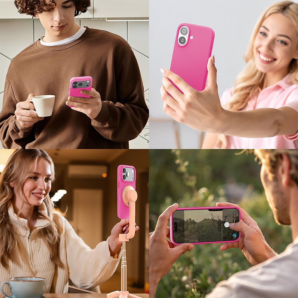 Husa CASEY STUDIOS™ pentru Apple iPhone 17 Pro, Soft Silicone Premium, Microfibra in Interior, de Protectie, Ultra Slim, pentru Incarcare Wireless, Margini Ridicate pentru Protectia Ecranului si a Camerelor, Fucsia