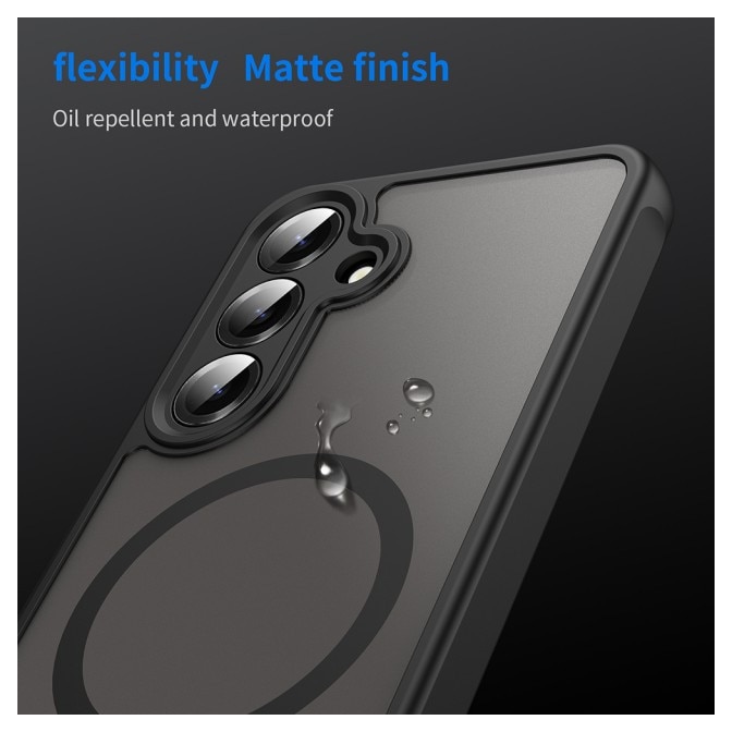 Husa Upzz® Halo Pentru Samsung Galaxy S25 FE, Magsafe, Protectie Camere si Colturi, Design Premium, Super Rezistenta, Black