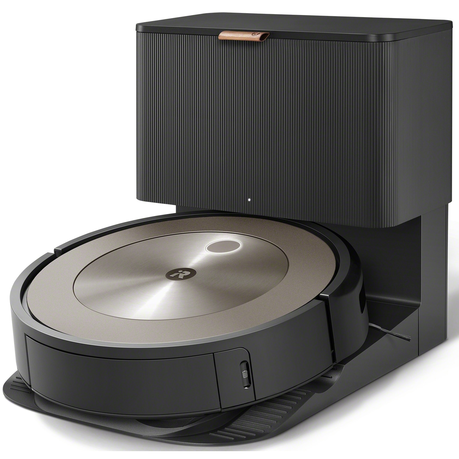 Robot de aspirare cu baza descarcare iRobot Roomba j9+ Ruby j955840, Li-ion, camera frontala, evita obstacole, control aplicatie, bariere virtuale, WiFi, Alexa&Google, senzori scari, negru bronz