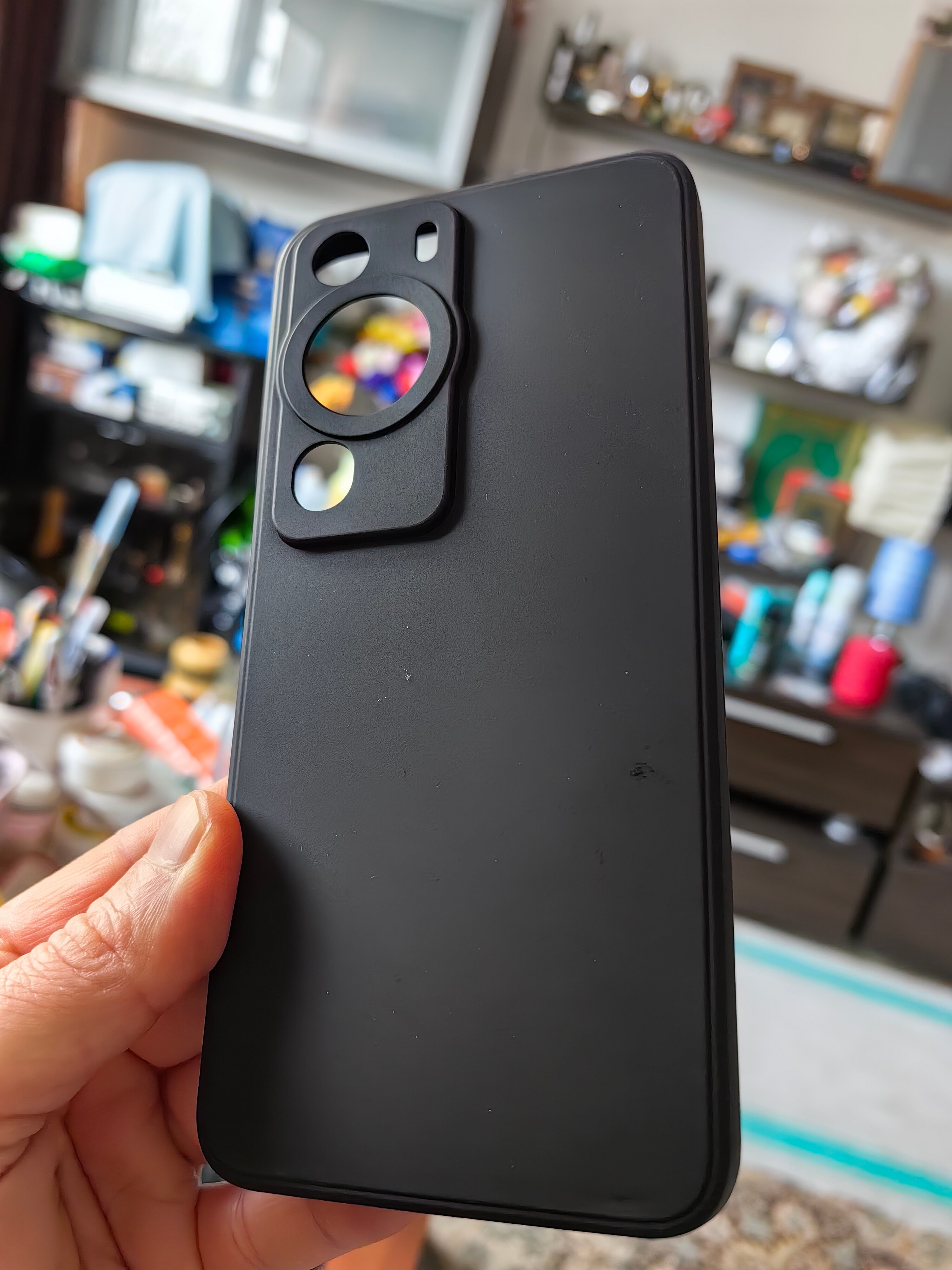 Husa de Protectie, Flippy, pentru Huawei P60 Pro, Liquid Silicone, cu Microfibra pe Interior, Protectie Antisoc, Compatibil Incarcare Wireless, Negru
