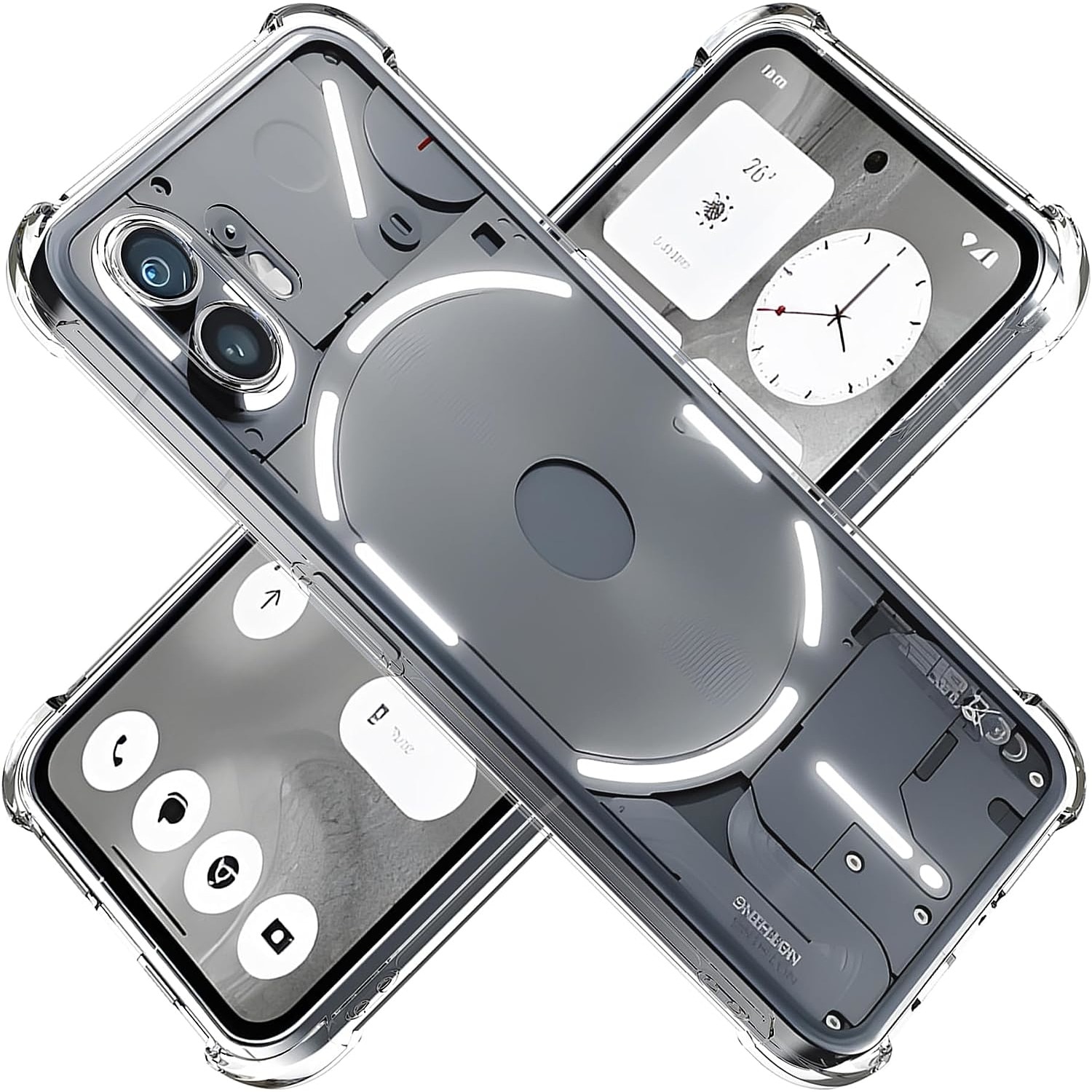 Husa telefon compatibila cu Nothing Phone 2, Protectie Camera si Colturi, Military Grade Drop Protection, Shockproof Clear Silicone