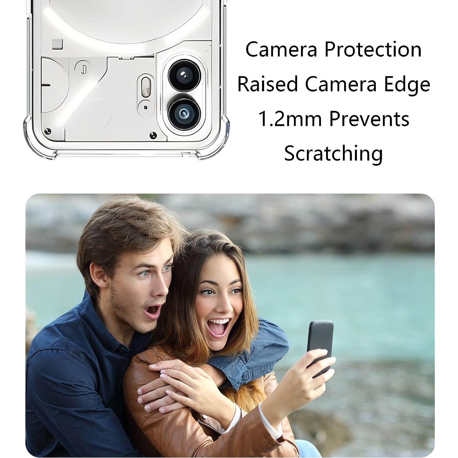 Husa telefon compatibila cu Nothing Phone 2, Protectie Camera si Colturi, Military Grade Drop Protection, Shockproof Clear Silicone